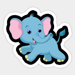 Elephant Blue Sticker